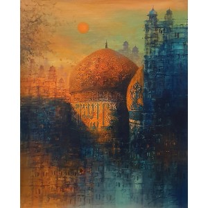 A. Q. Arif, 22 x 28 Inch, Oil on Canvas, Cityscape Painting, AC-AQ-460